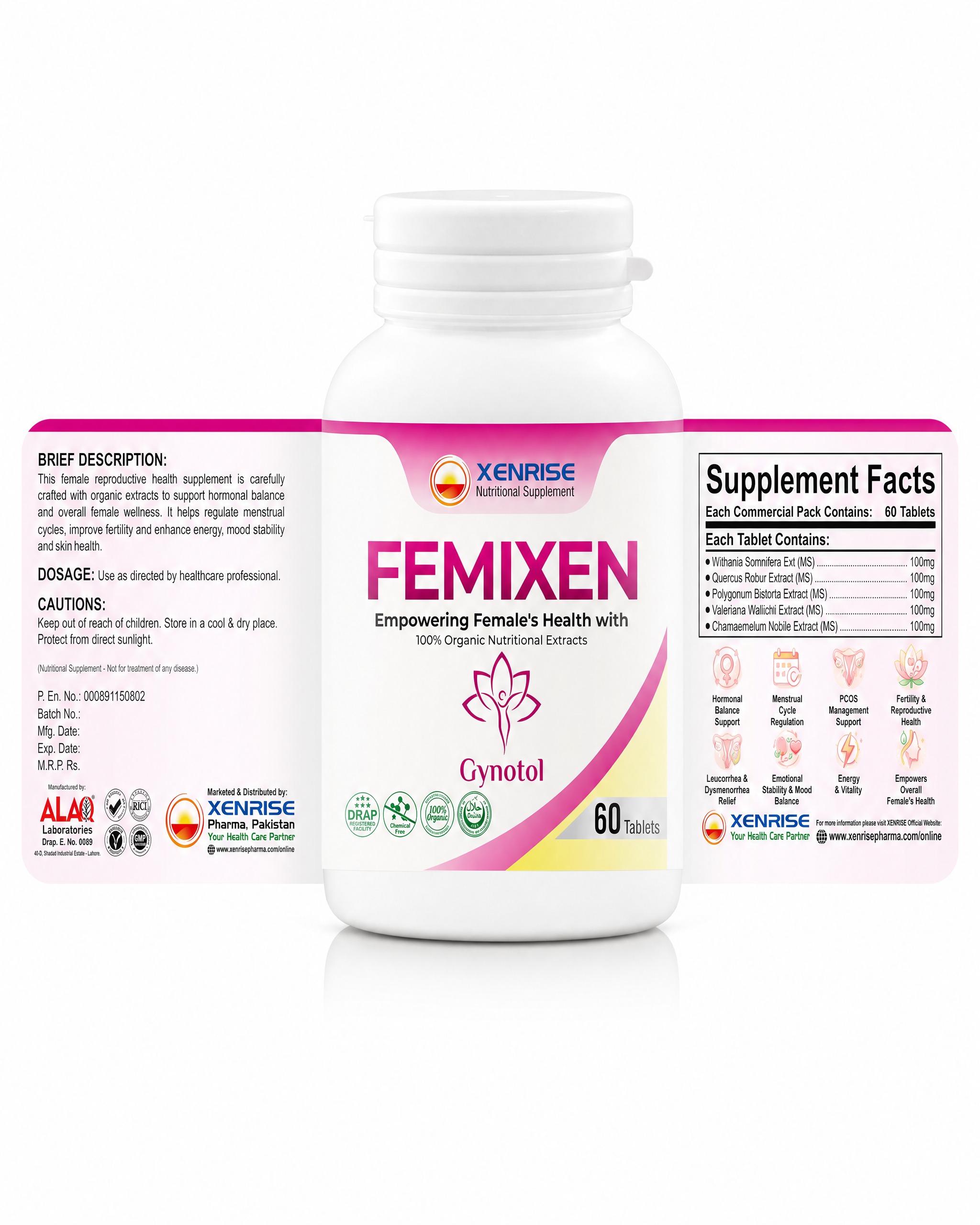 FEMIXEN Tablets | Female Reproductive Health Support Formula for Hormonal Balance, Menstrual Wellness & Overall Female Vitality - Image 3