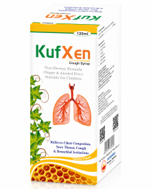 KUFXEN PLUS COUGH SYRUP | English Ivy Leaf Extract with Honey Flavor | Non-Drowsy, Non-Alcoholic Respiratory Comfort Formula for Children & Adults
