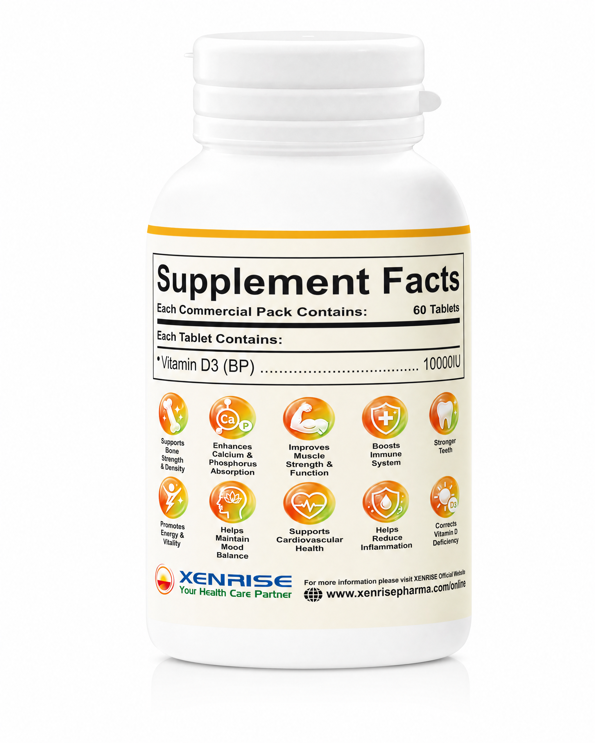 XEN-D3 10000 IU Tablets | Advanced Vitamin D3 Support for Everyday Vitality | Stronger Bones, Better Immunity & Healthier Life - Image 6