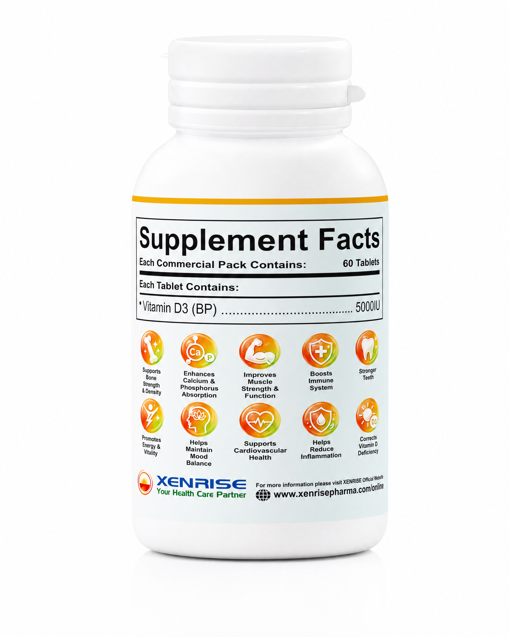 XEN-D3 5000 IU Tablets | Advanced Vitamin D3 Support for Everyday Vitality | Stronger Bones, Better Immunity & Healthier Life - Image 4