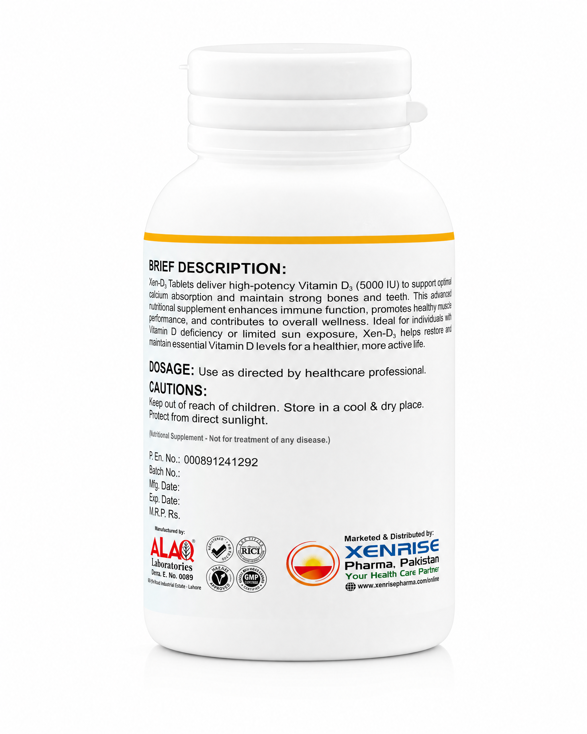 XEN-D3 5000 IU Tablets | Advanced Vitamin D3 Support for Everyday Vitality | Stronger Bones, Better Immunity & Healthier Life - Image 3