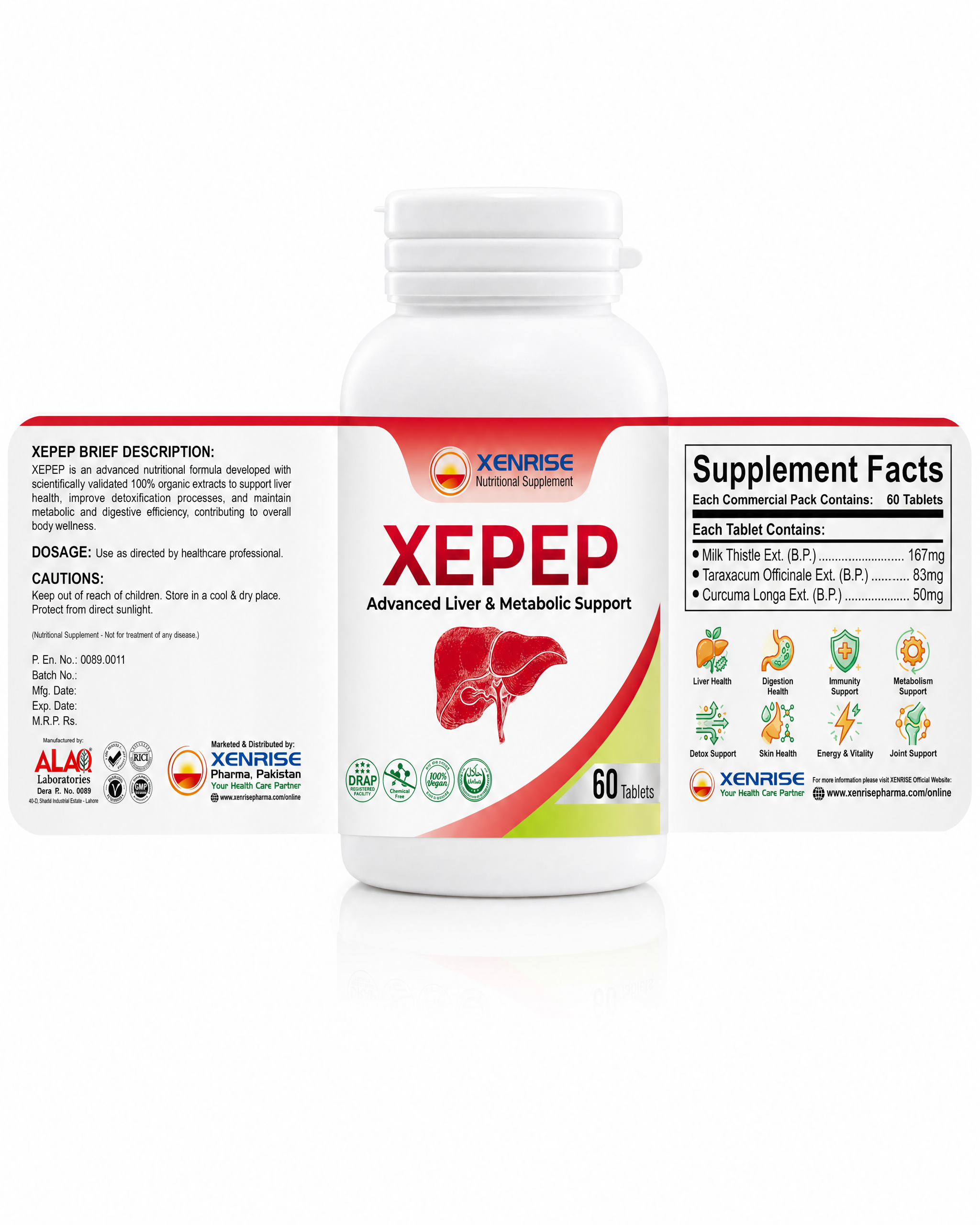 XEPEP Tablets | Advanced Liver & Metabolic Support | 100% Organic Nutritional Formula for Liver Health, Detox Support & Digestive Wellness - Image 5