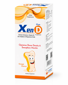 XEN-D PLUS SUSPENSION | Optimizes Bone Density & Strengthens Muscles | Calcium Carbonate, Vitamin D3, Zinc Sulphate & Magnesium Oxide Suspension   