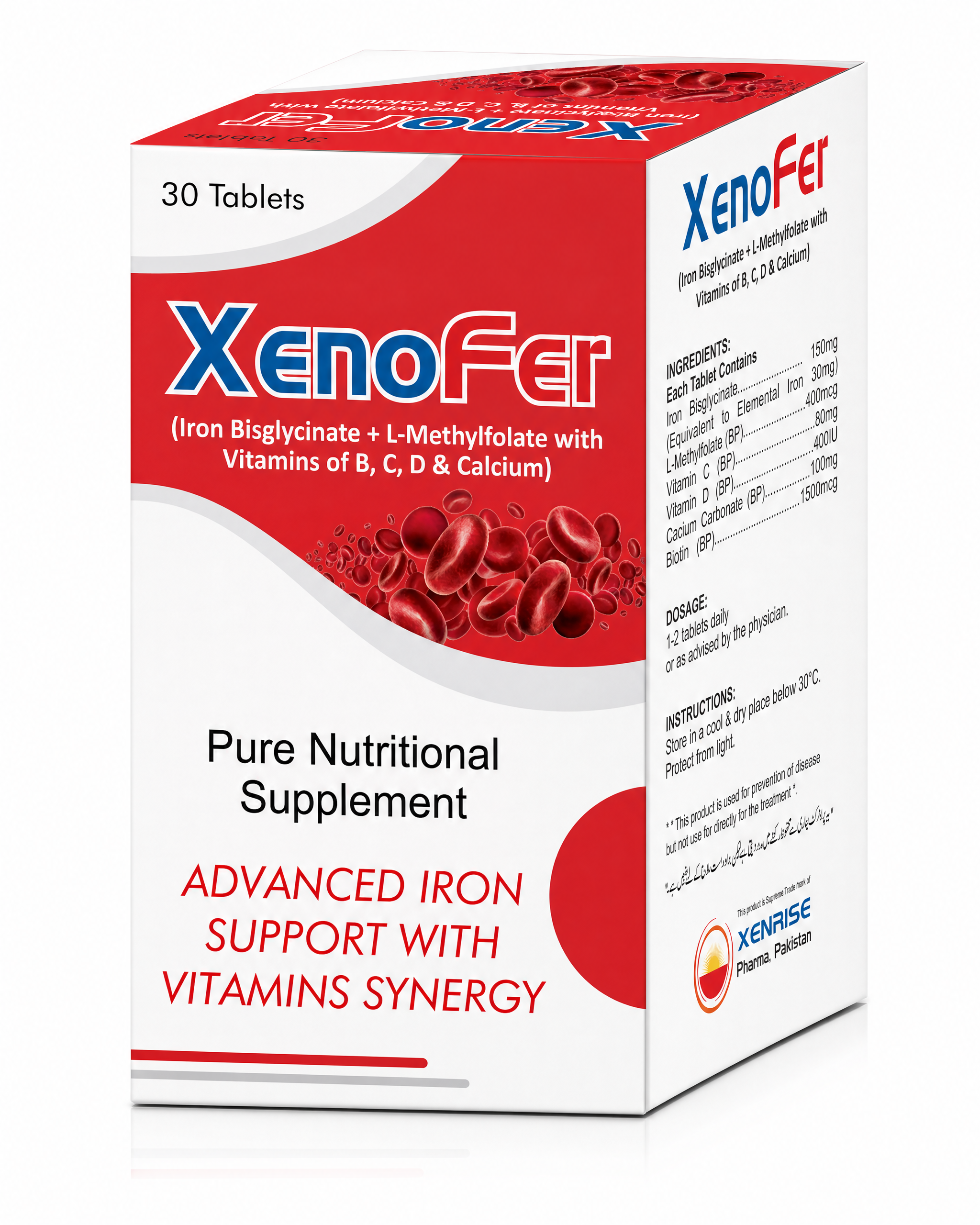 XENOFER Tablets | Advanced Iron, Folate, Vitamins & Biotin Formula | Supports Healthy Blood, Energy & Wellness - Image 2