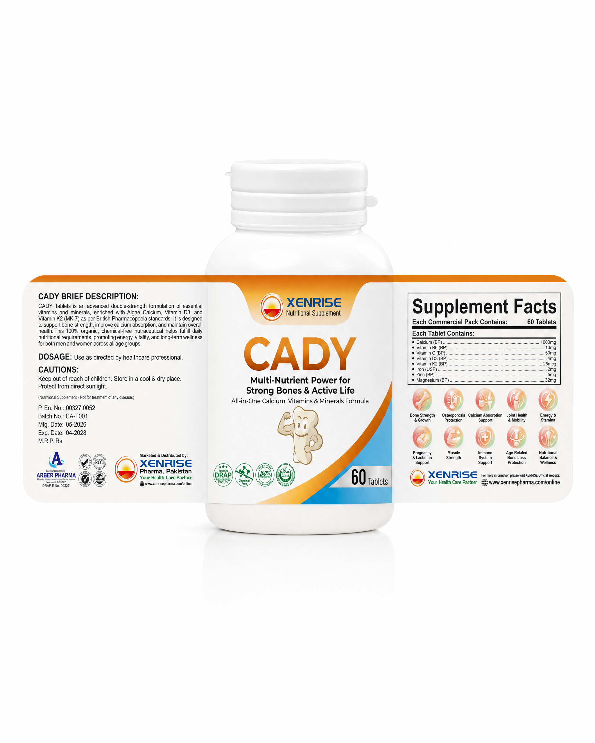 CADY MOCKUP - 4 CADY Tablets | All-in-One Calcium, Vitamins & Minerals Formula for Bone Strength, Energy & Daily Wellness - Image 5