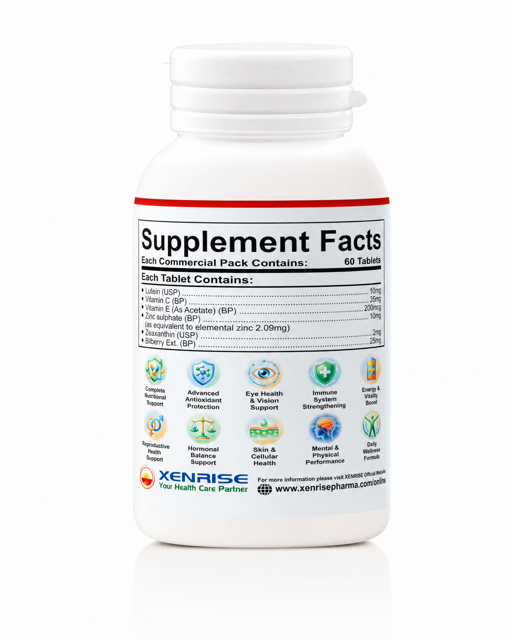 XENVIT-R MOCKUP - 2 XenVit-R Tablets | Powering Vitality, Vision & Wellness | Advanced Multivitamins, Minerals & Antioxidants with Lutein & Bilberry - Image 4